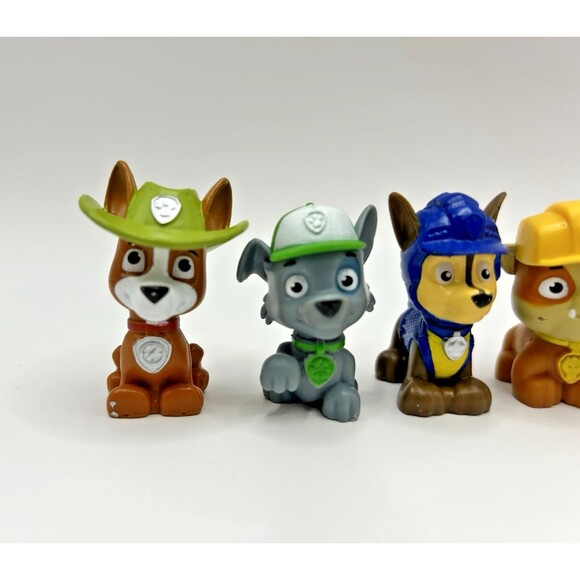 Paw Patrol Mini Figures Lot of 7 Mini Cake Toppers Tracker Rocky Zuma Skye Chase - Picture 3 of 6
